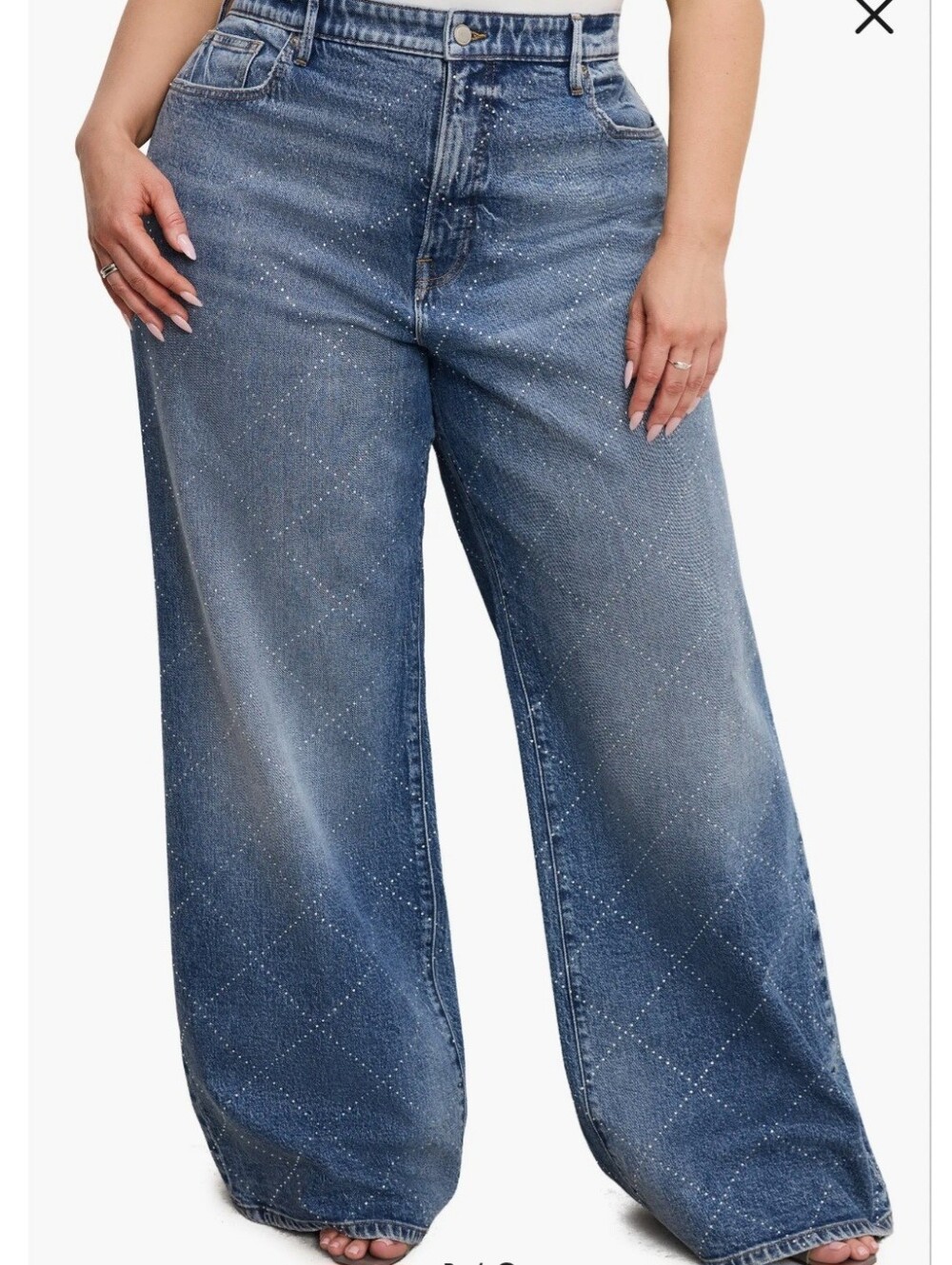 Good American Good Ease Relaxed Wide Leg Jeans